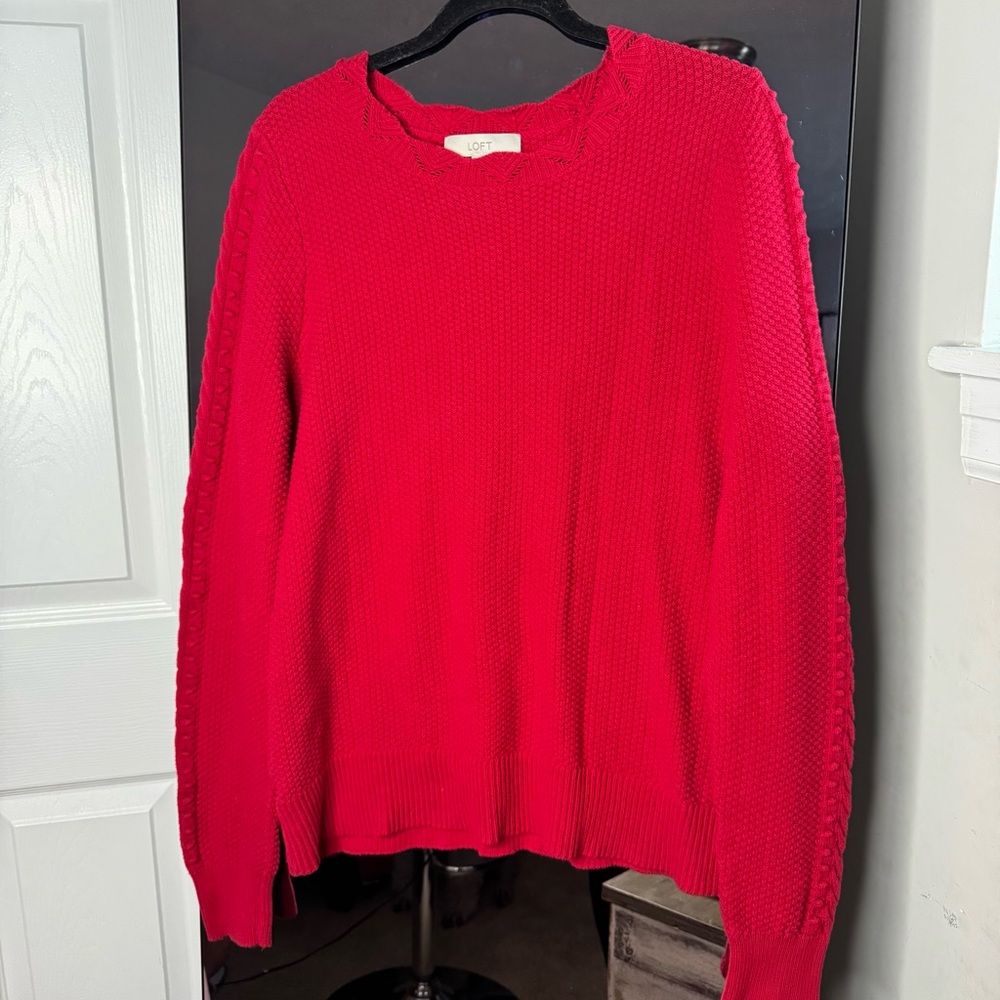 Loft Red Sweater Size Large